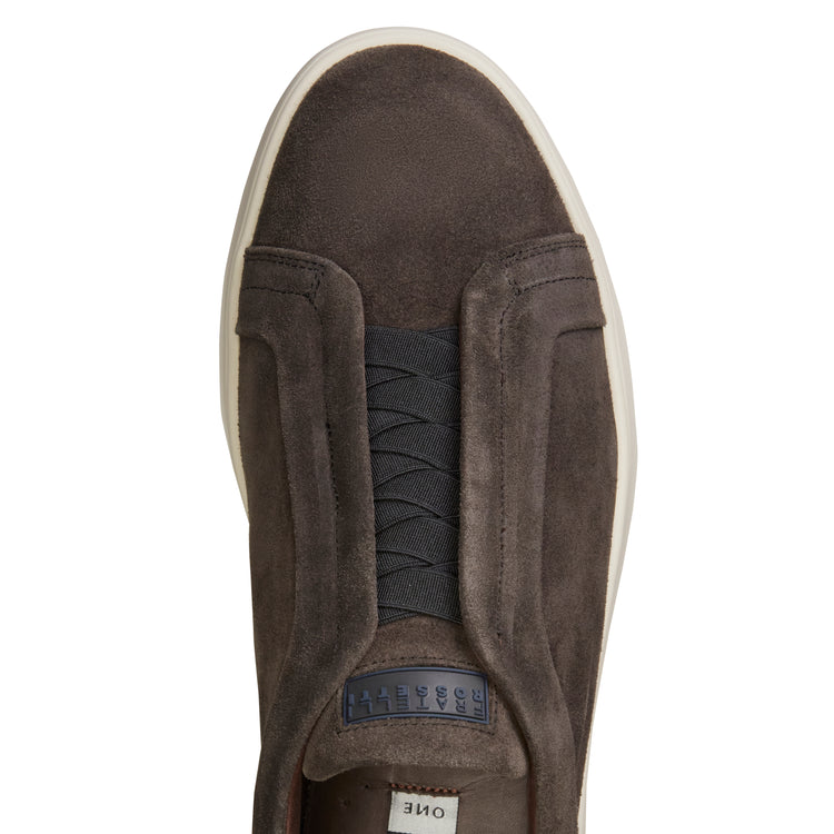 Sneaker in suede da uomo antracite