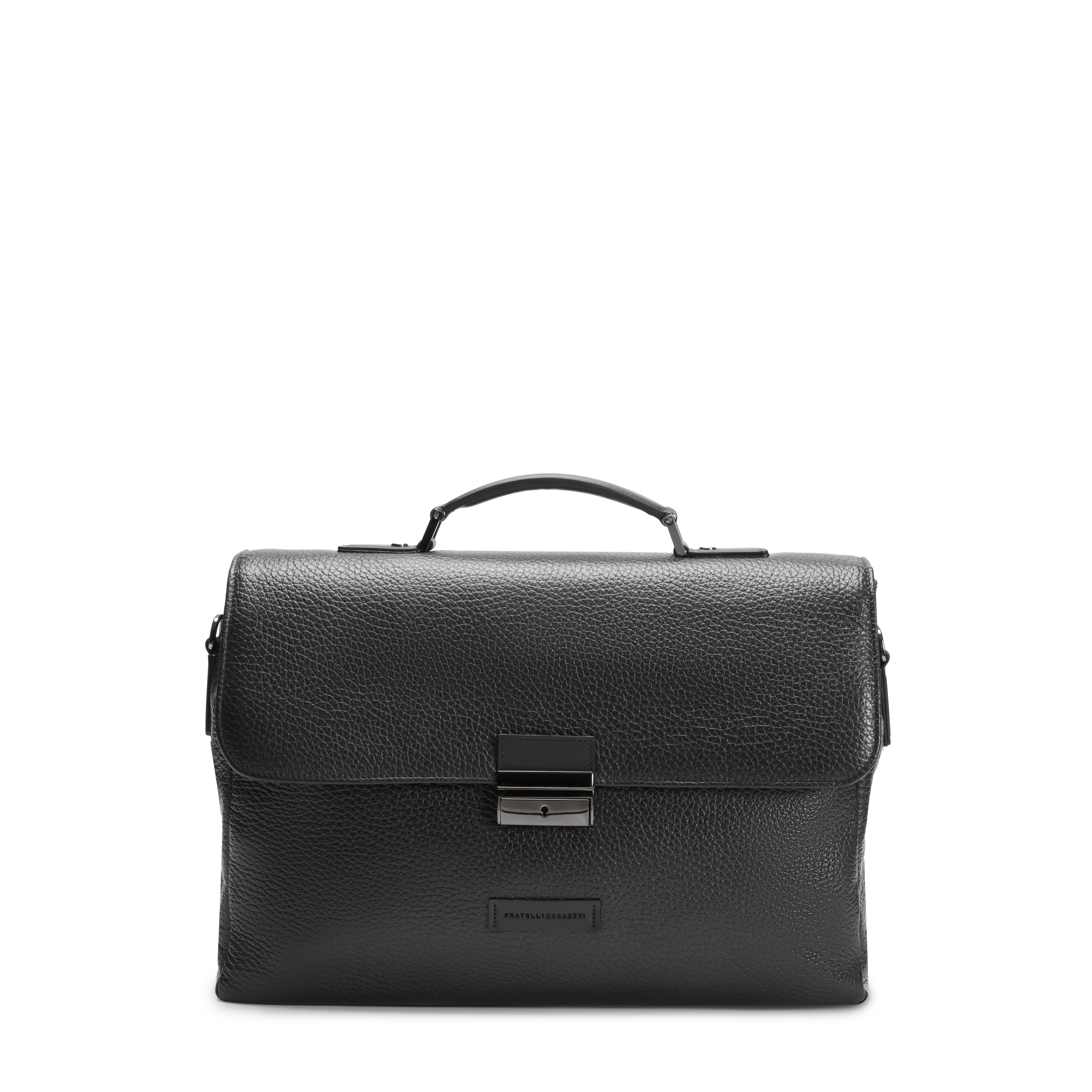 Borsa da viaggio in pelle nera da uomo -Fratelli Rossetti