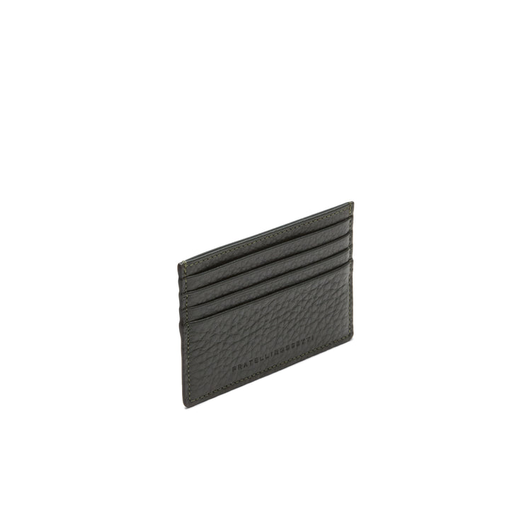 Porte-cartes homme en cuir vert forêt