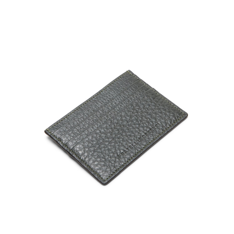 Porte-cartes homme en cuir vert forêt