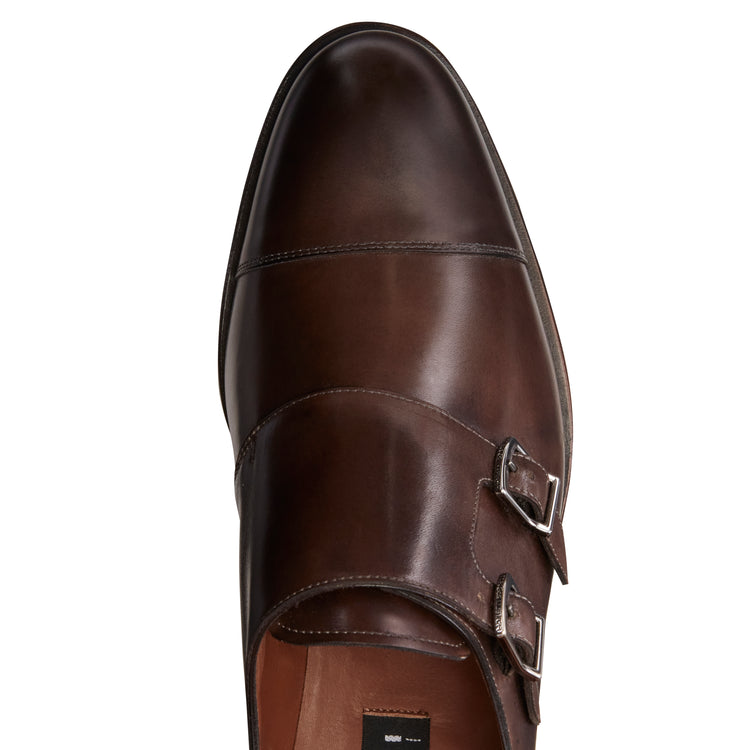Chaussures derbys double boucle en cuir