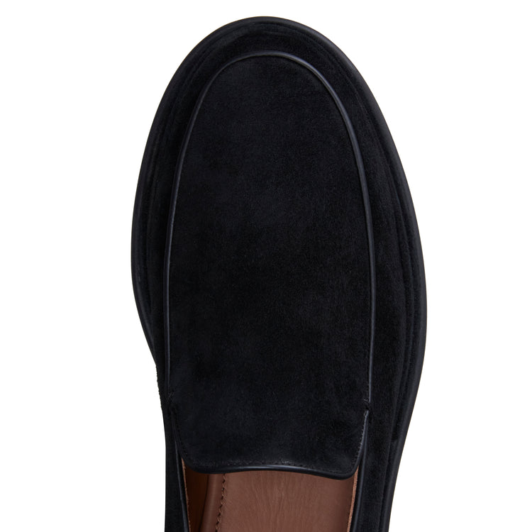 Black suede loafer