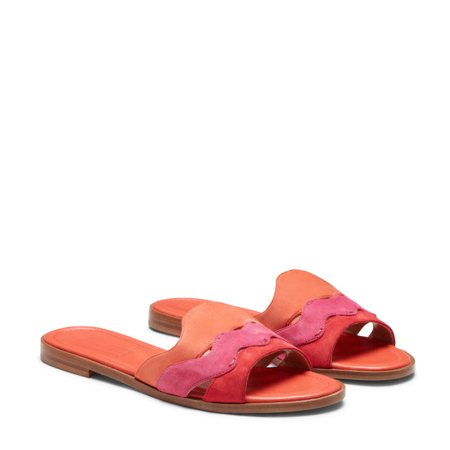 Sandalo in pelle scamosciata