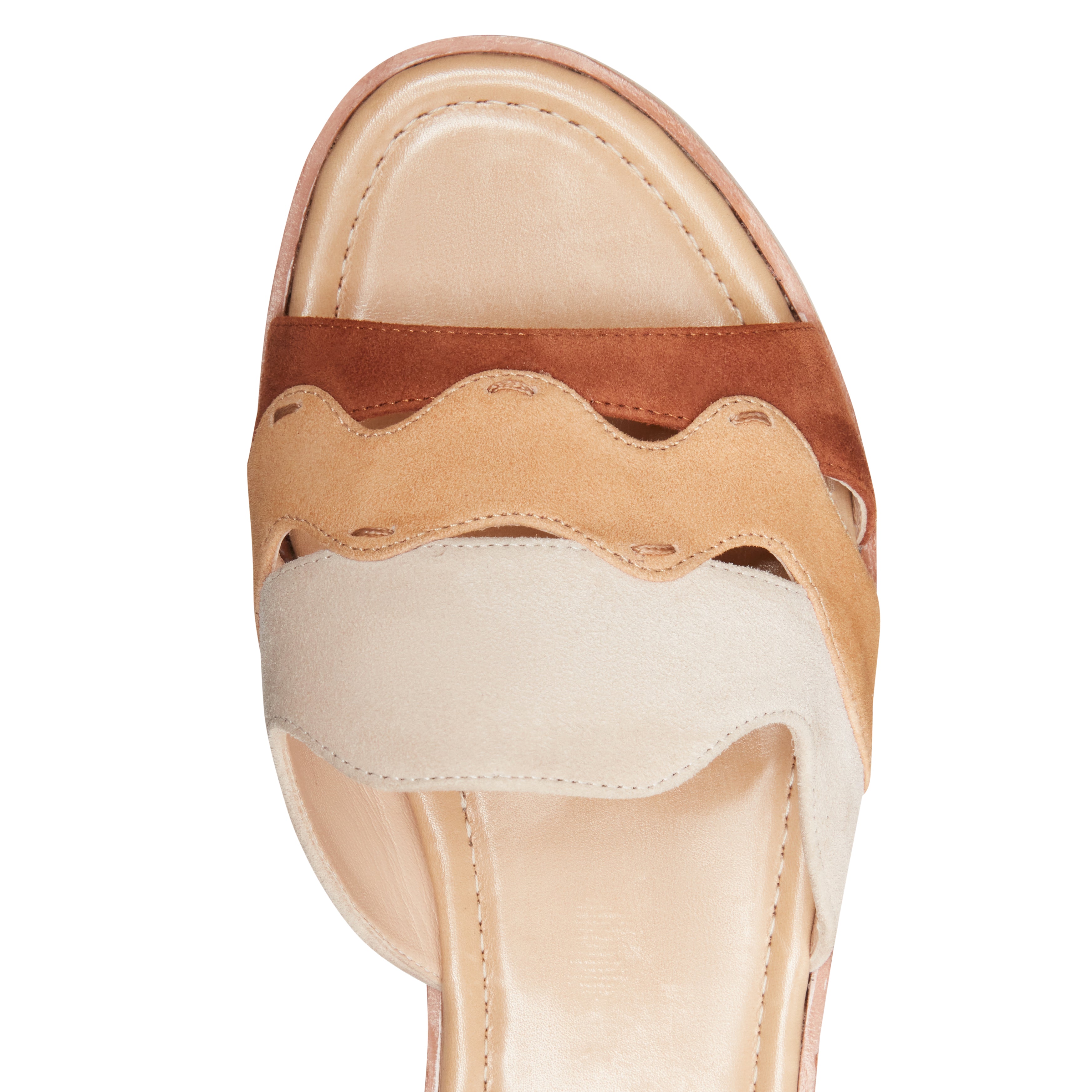 Almond, Walnut and Sand Suede Sandal|Fratelli Rossetti