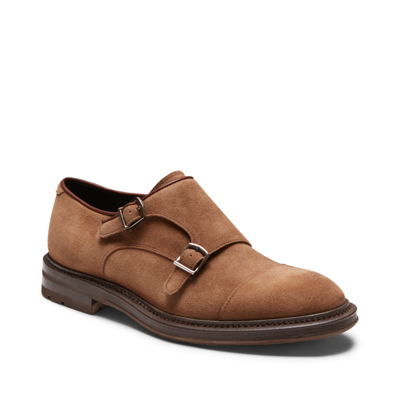 Men’s suede double-buckle Derby shoe