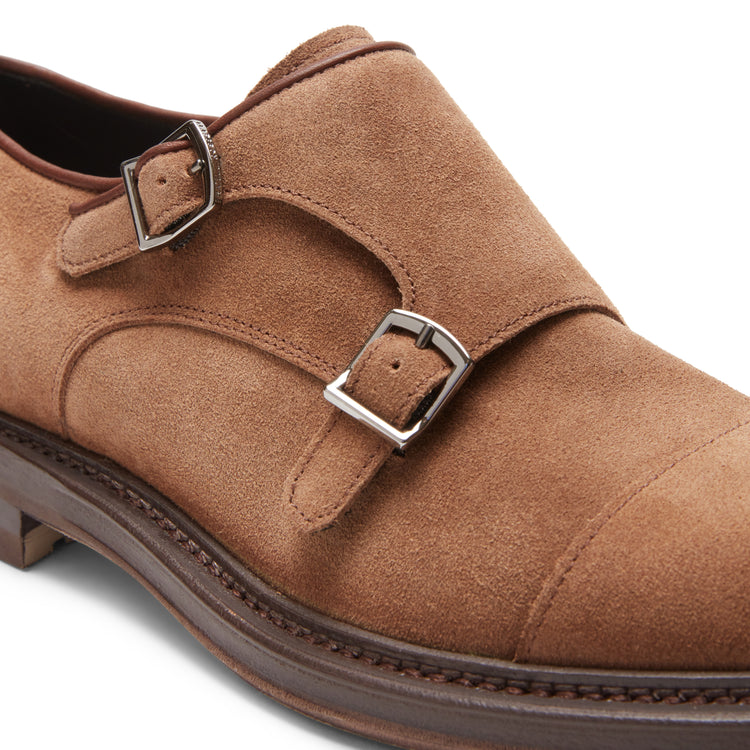 Men’s suede double-buckle Derby shoe