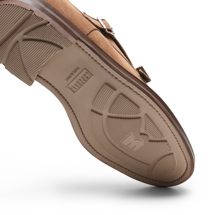 Men’s suede double-buckle Derby shoe