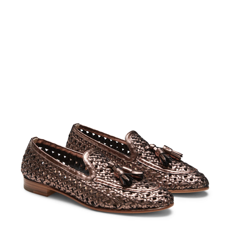 Mocassino Brera in pelle intrecciata da donna