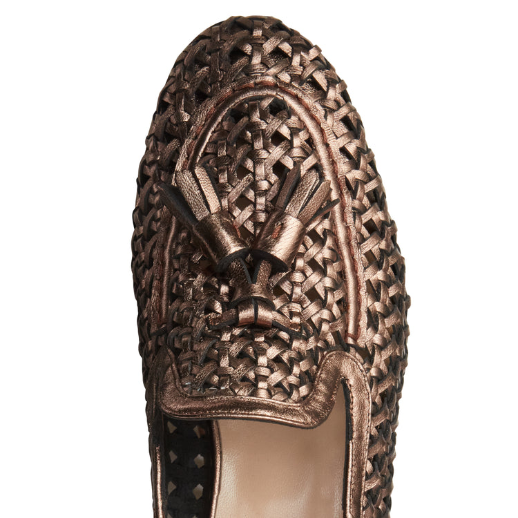 Mocassino Brera in pelle intrecciata da donna