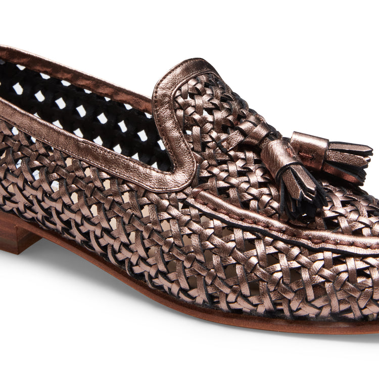 Mocassino Brera in pelle intrecciata da donna