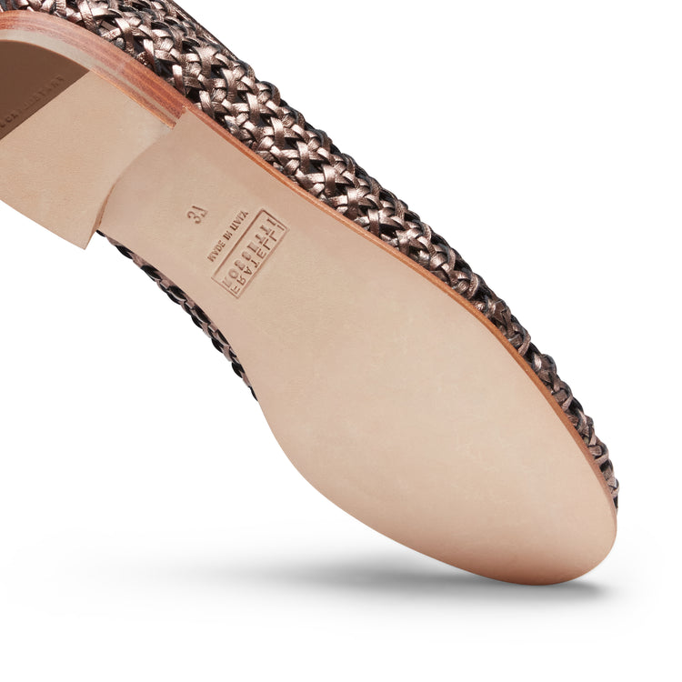 Mocassino Brera in pelle intrecciata da donna