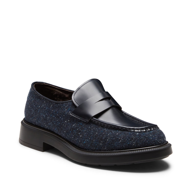 Women’s leather and fabric loafer 