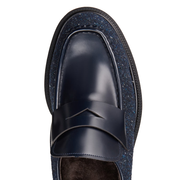 Women’s leather and fabric loafer 