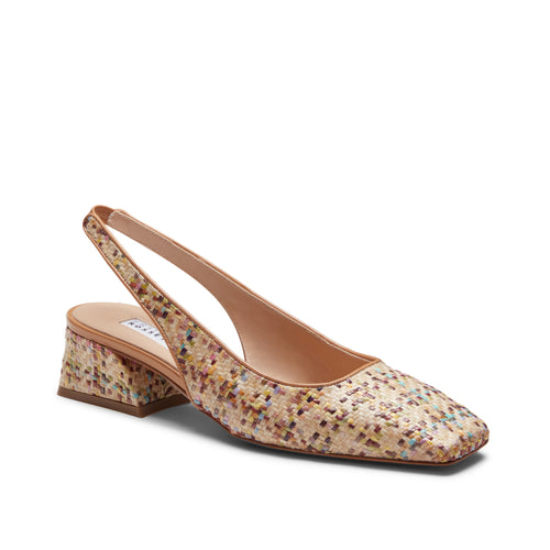Slingback-Sandale aus Stoff