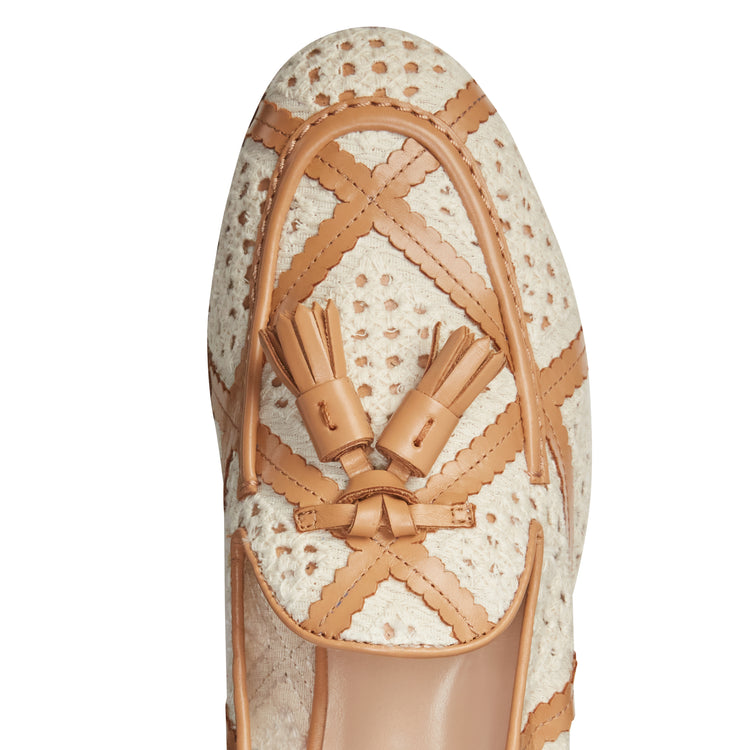 Mocassino Brera in tessuto e pelle