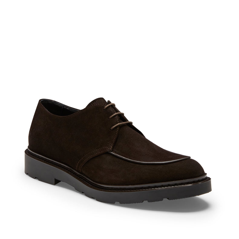 Stringata Derby in suede da uomo color cacao