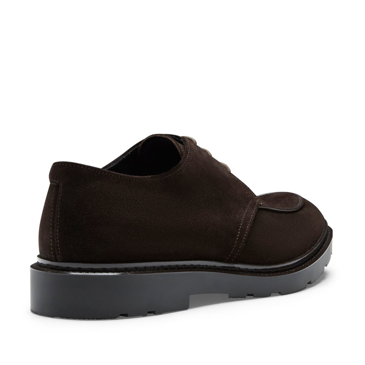 Stringata Derby in suede da uomo color cacao
