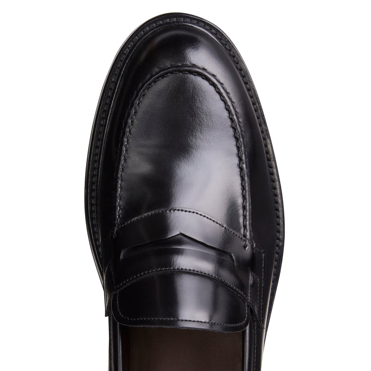 Mocassino nero in pelle da uomo