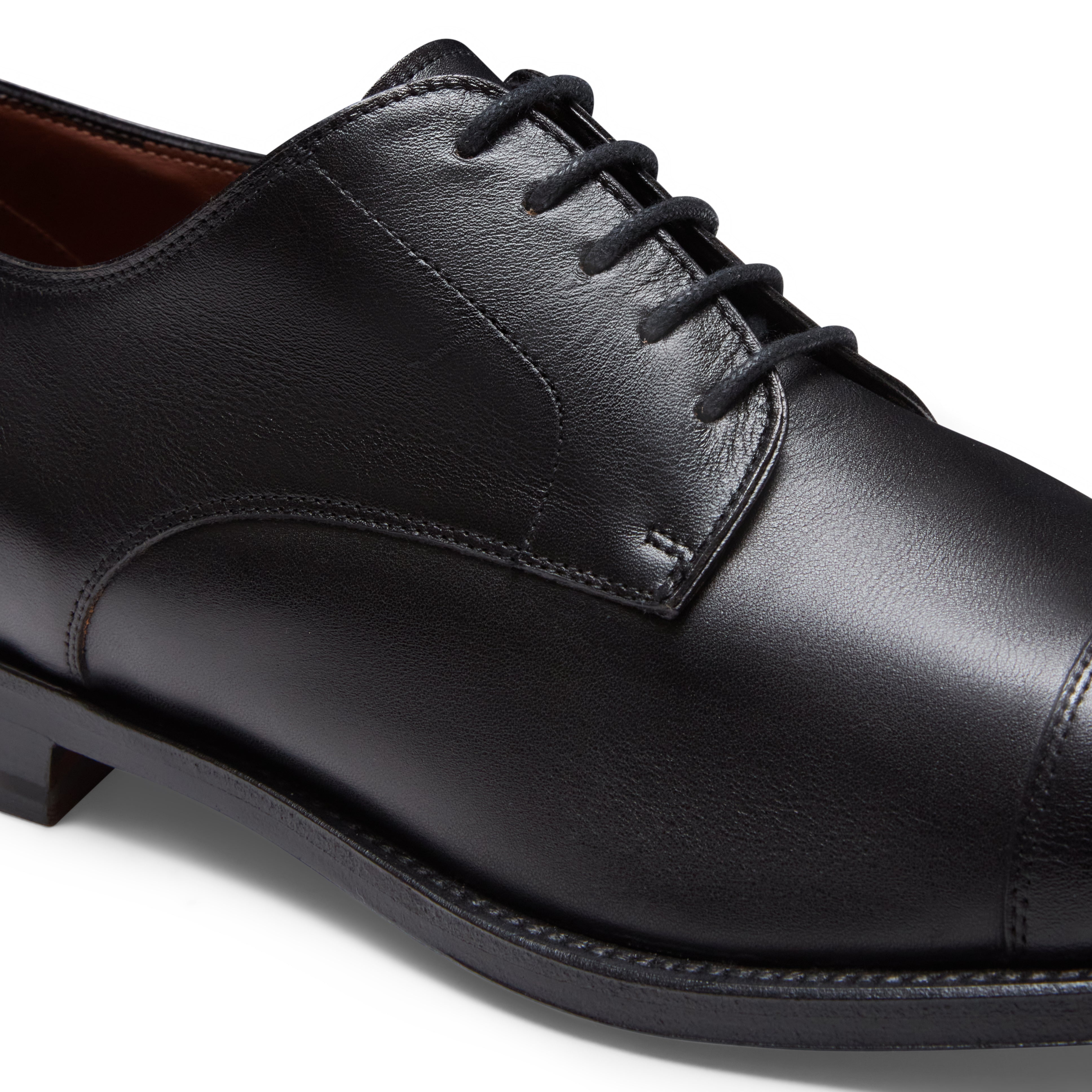 Black Leather Lace-Up Derby Shoe|Fratelli Rossetti