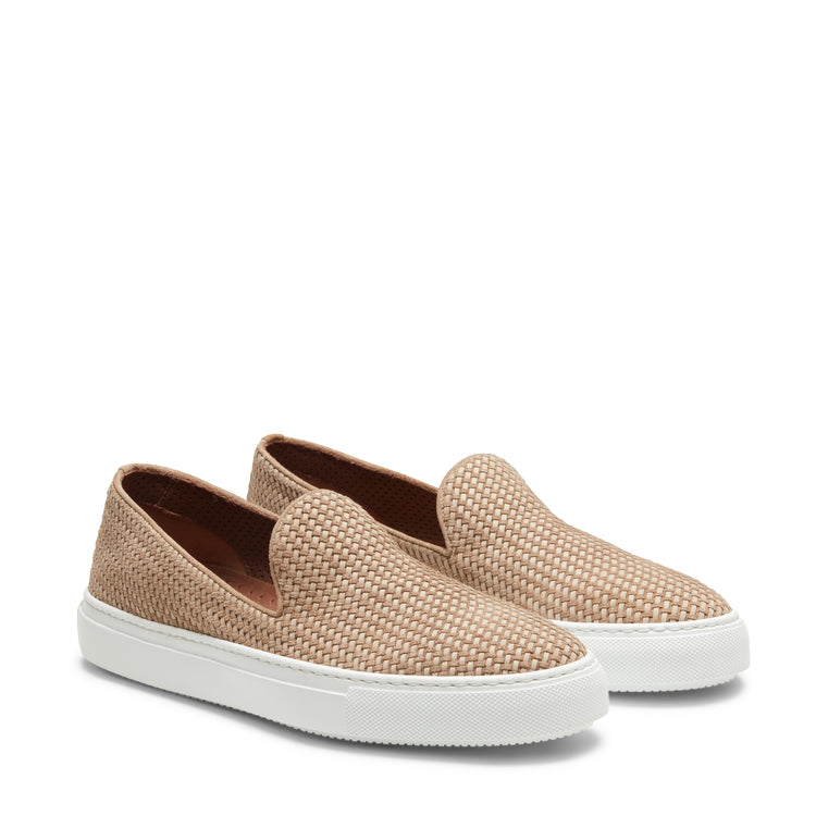 Chaussures sans lacets tressées en daim pour hommes