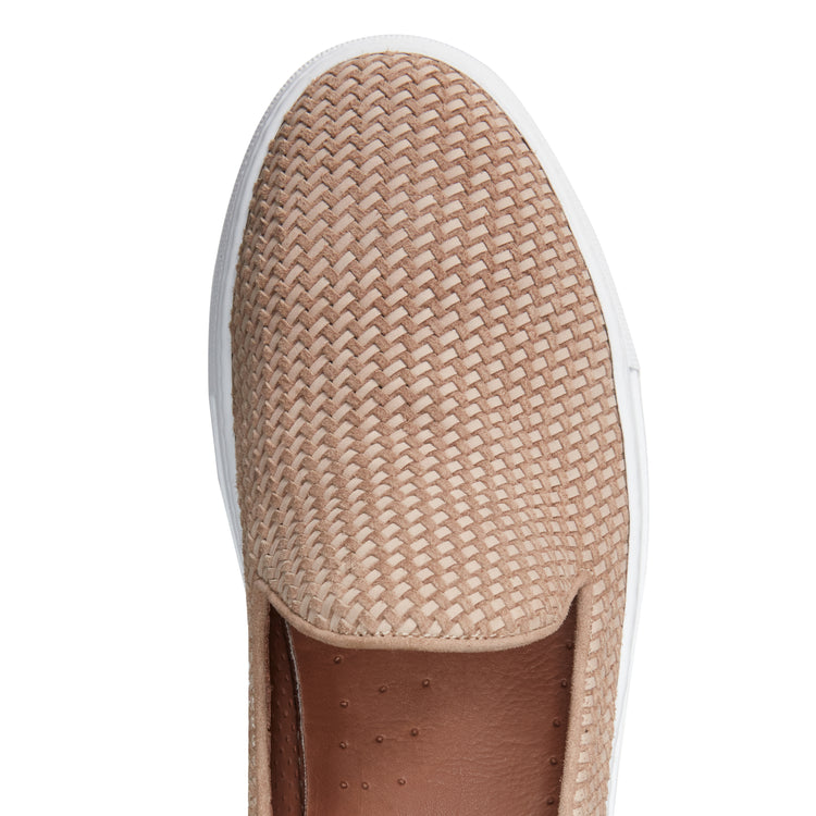 Chaussures sans lacets tressées en daim pour hommes