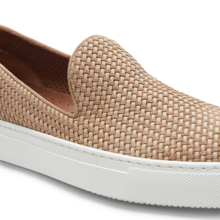 Chaussures sans lacets tressées en daim pour hommes