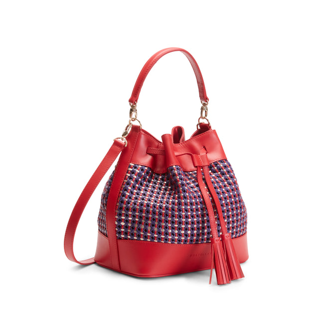 Bucket bag de piel trenzada