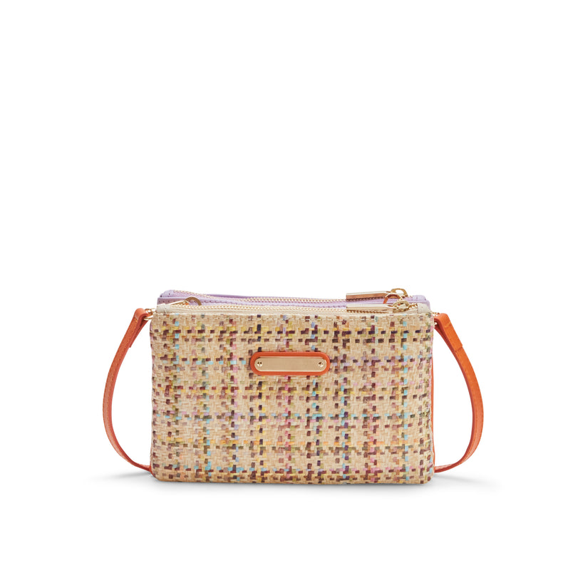 Pochette Esquire in tessuto e pelle