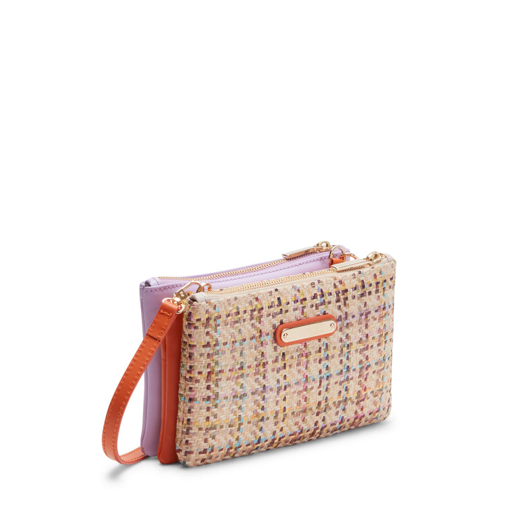 Pochette Esquire in tessuto e pelle