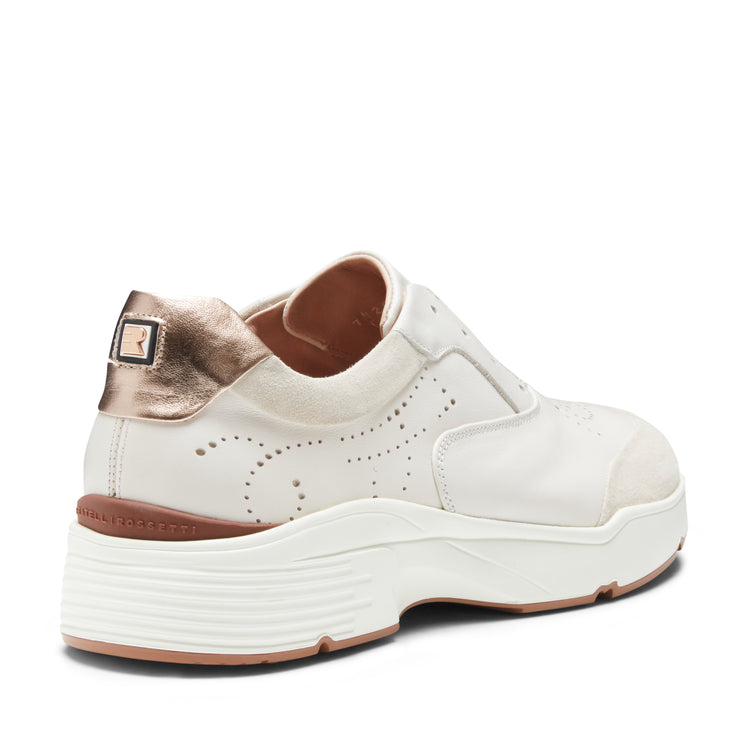 Leather and suede sneaker