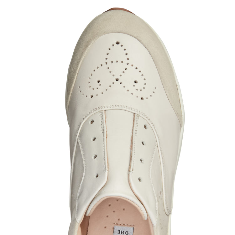Leather and suede sneaker