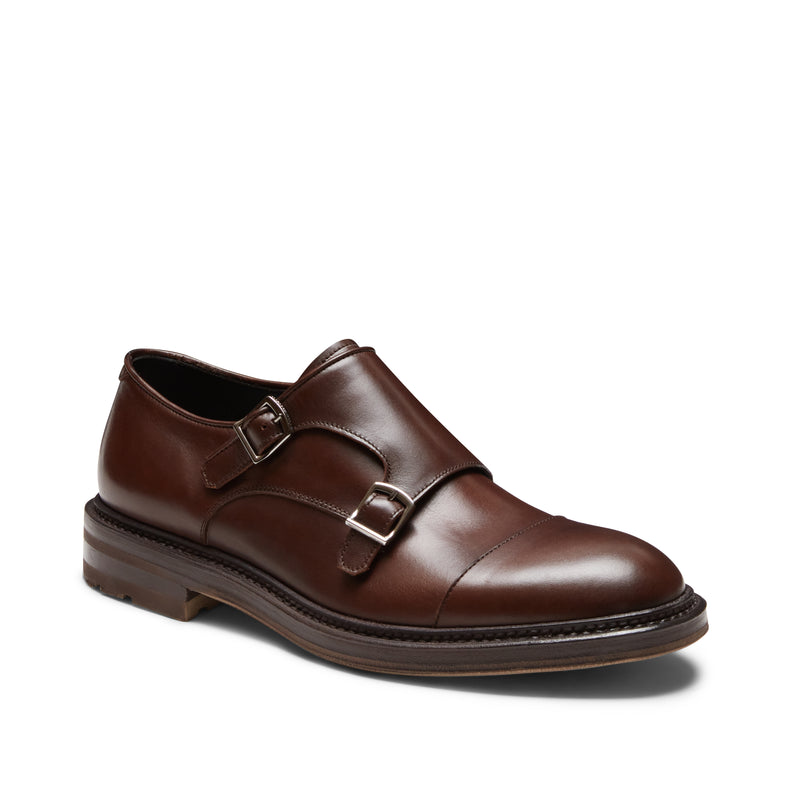 Men’s double-buckle leather Derby shoe