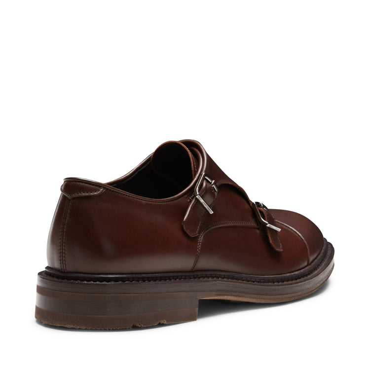 Men’s double-buckle leather Derby shoe