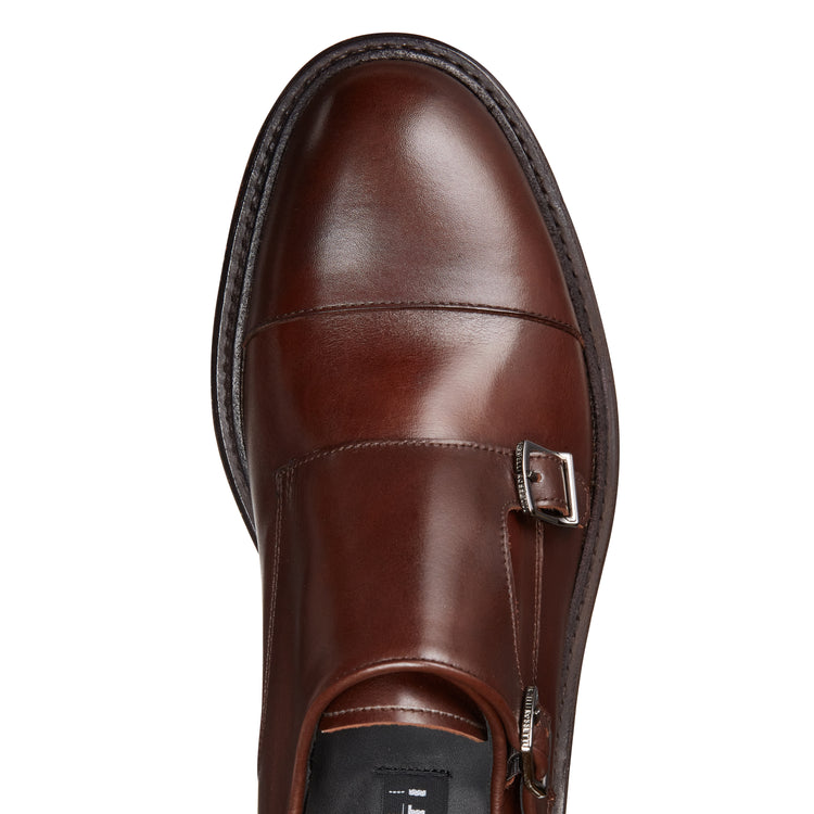 Men’s double-buckle leather Derby shoe