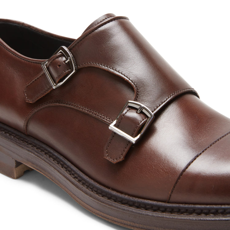 Men’s double-buckle leather Derby shoe
