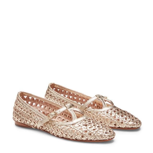 Metallic Leather Ballet Flat