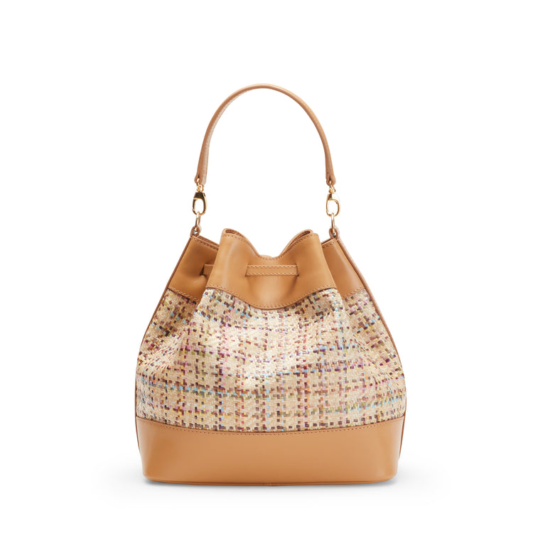 Bucket bag de piel trenzada