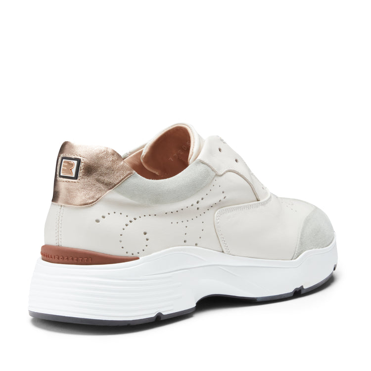 Leather and suede sneaker
