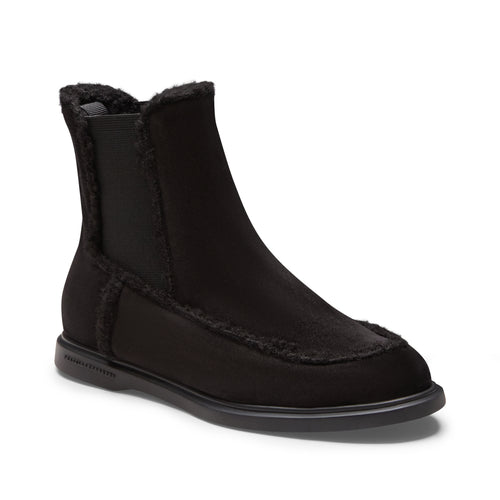 Chelsea-Damenstiefel aus schwarzem Wildleder