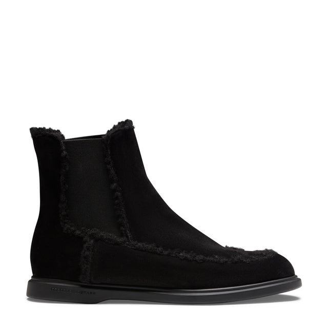 Chelsea boot in suede da donna nero
