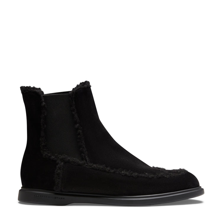 Chelsea boot in suede da donna nero
