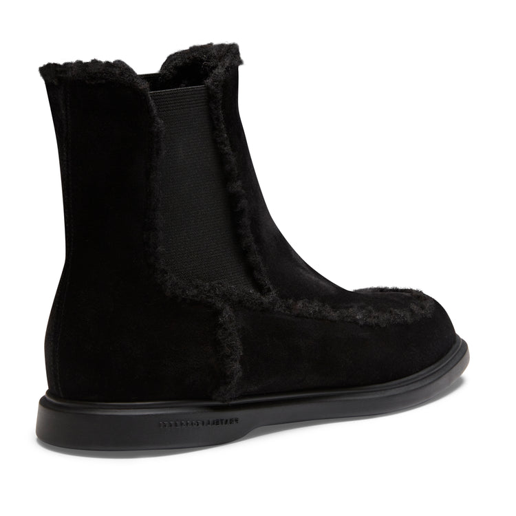 Chelsea boot in suede da donna nero