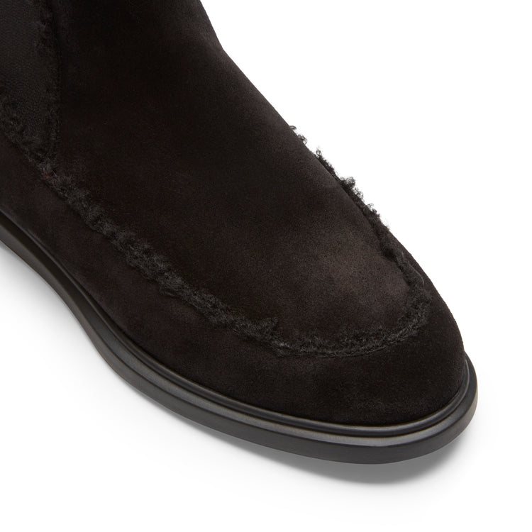 Chelsea boot in suede da donna nero