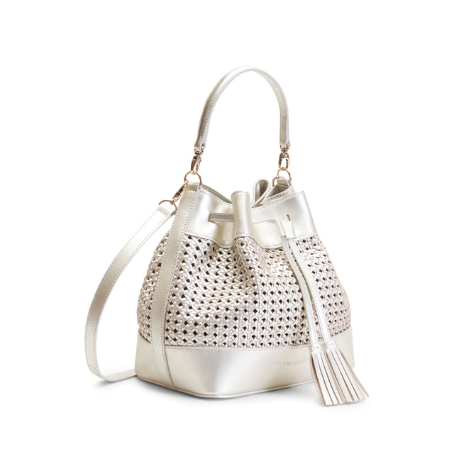 Bucket bag de piel trenzada