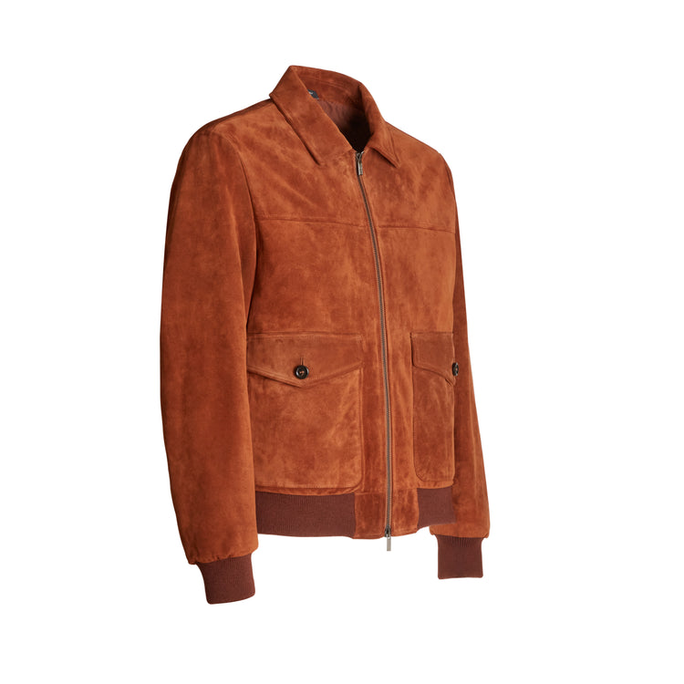 Suede bomber jacket