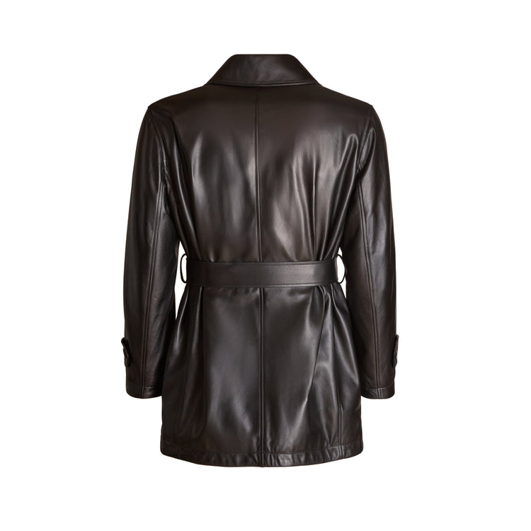 Nappa leather trench coat