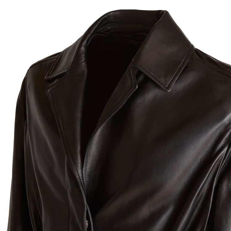 Nappa leather trench coat