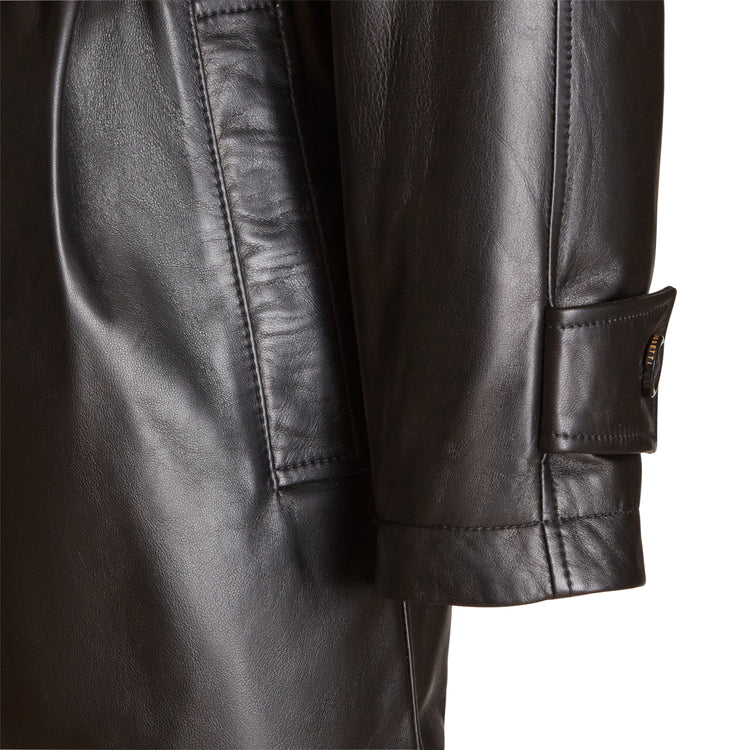 Nappa leather trench coat