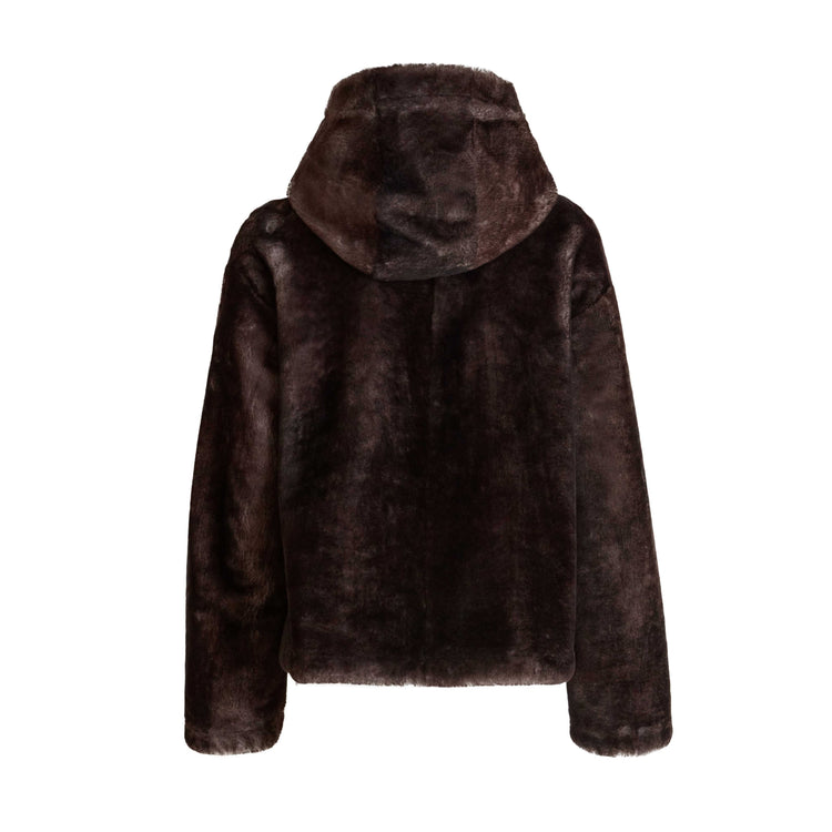 Reversible shearling bomber jacket
