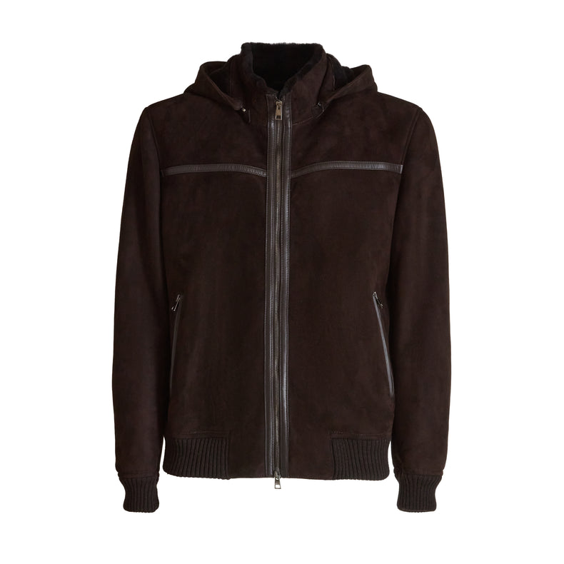 Shearling bomber jacket